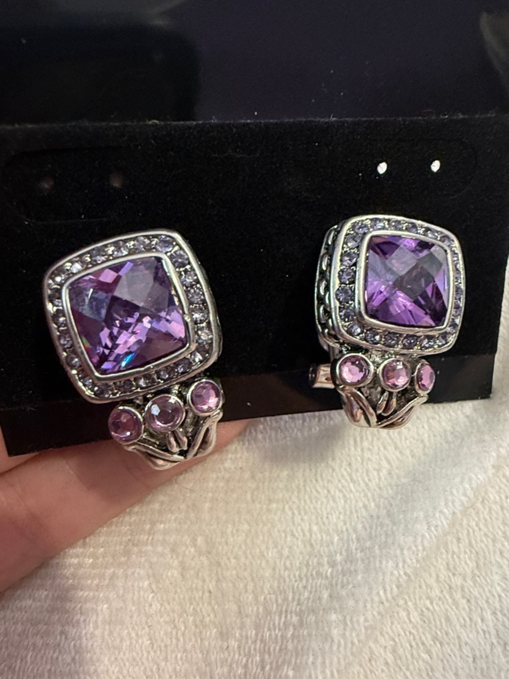 Swarovski amethyst purple lavender earrings